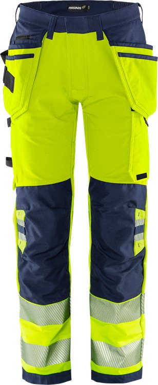 Fristads High vis Green rakentajan stretch housut lk 2 2644 GSTP
