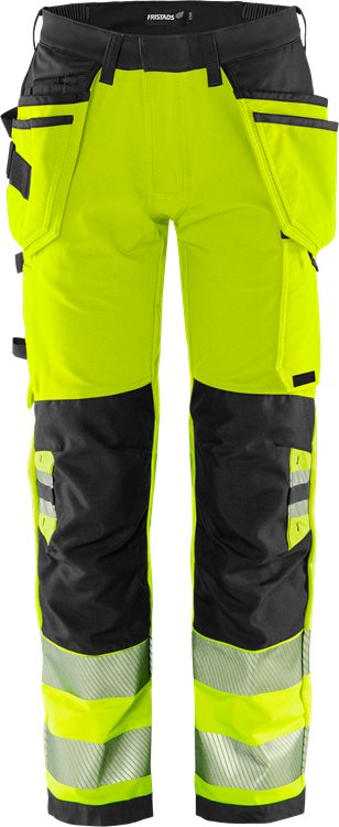 Fristads High vis Green rakentajan stretch housut lk 2 2644 GSTP