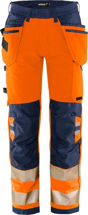 Fristads High vis Green rakentajan stretch housut lk 2 2644 GSTP