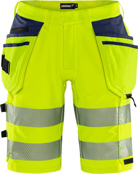 Fristads High vis Green rakentajan stretch shortsit lk 2 2646 GSTP
