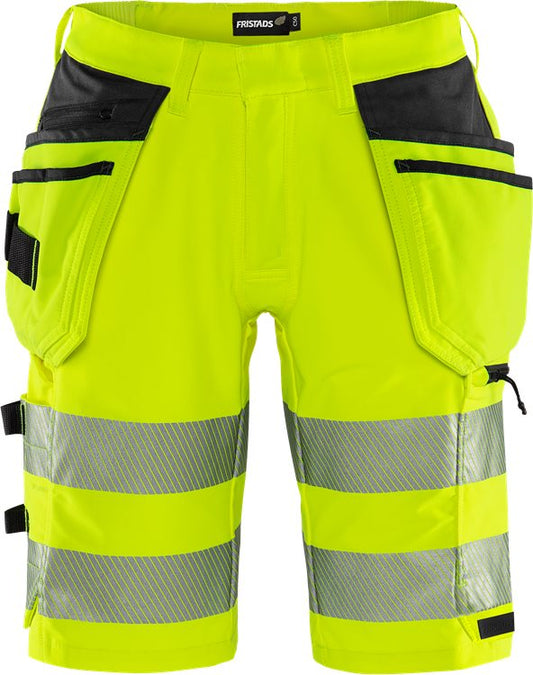 Fristads High vis Green rakentajan stretch shortsit lk 2 2646 GSTP