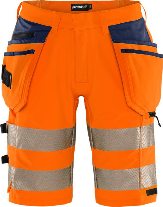 Fristads High vis Green rakentajan stretch shortsit lk 2 2646 GSTP