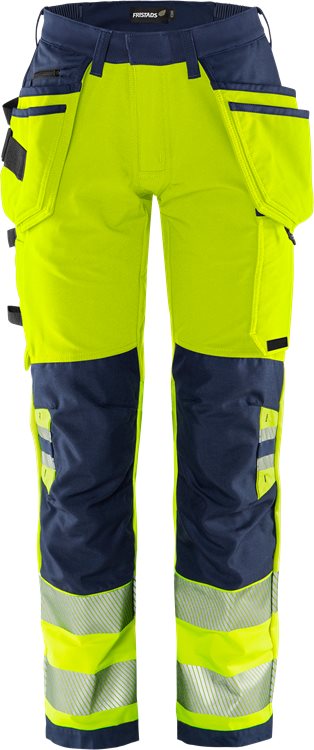 Fristads High vis Green rakentajan stretch housut naisten lk 2 2664 GSTP