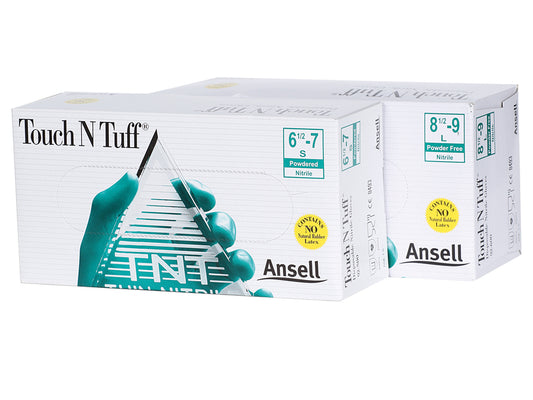 Ansell 1655 TouchNTuff 92-500 nitriilikertakäyttökäsine puuteroitu, 100 kpl