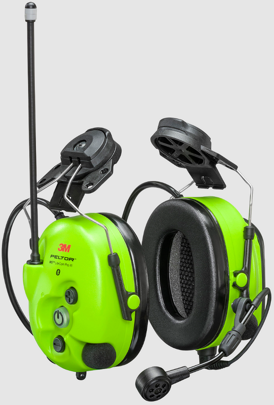 Kuulonsuojain 3M Peltor WS LiteCom III Hi-Viz 446 MHz kypäräkiinnityksellä